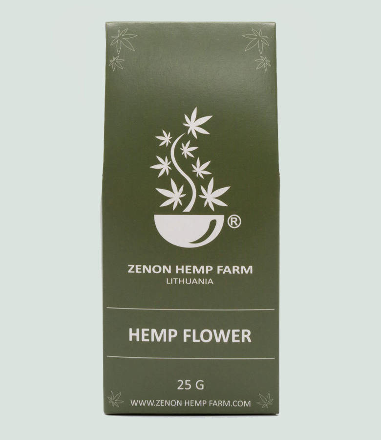 Hemp Flower tea, 25 g. pack. made on Zenon Hemp Farm