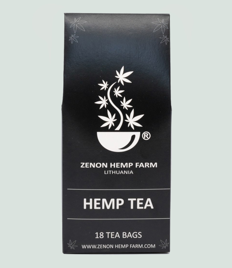 Plain natural Hemp tea. 18 tea bags in a pack. Made on Zenon Hemp Farm