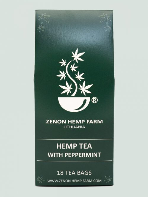 Hemp Tea with peppermint. 18 tea bags in a pack. Made on Zenon Hemp Farm